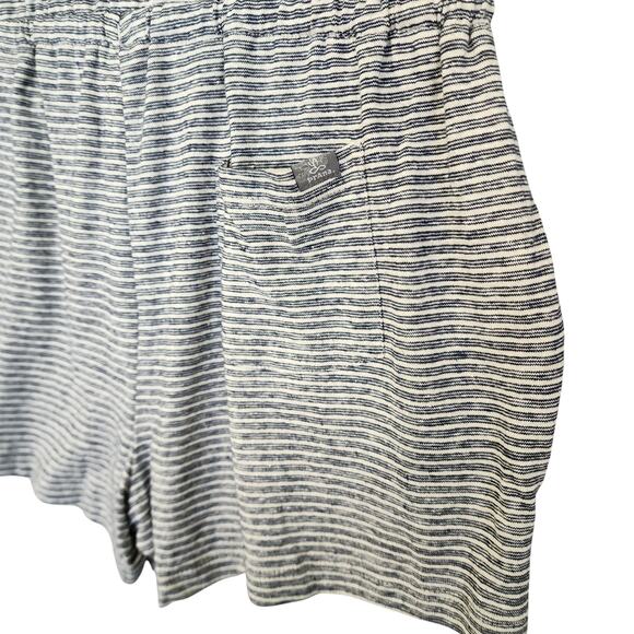 PrAna Womens Retrieve Romper Size Medium Gray Bone Stripe Hemp Organic Beach NWT - Picture 6 of 14